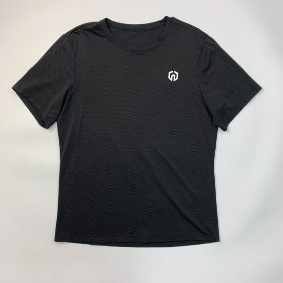 Neleus Textured T Shirt Mens L Large Black Short Sleeve Gym Workout Training Tee - Picture 2 of 8